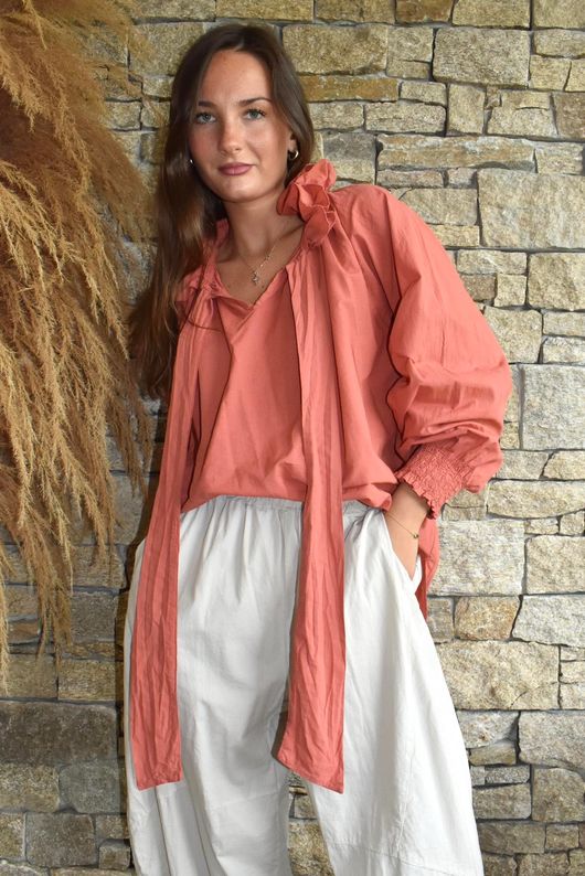 Larc Poet Blouse Indian Red